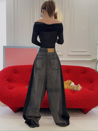 MM6 Maison Margiela BLACK WIDE LEGS 5 POCKET JEANS