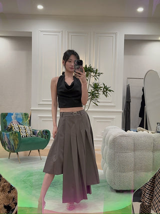 ROKH Box Pleats Midi Skirt