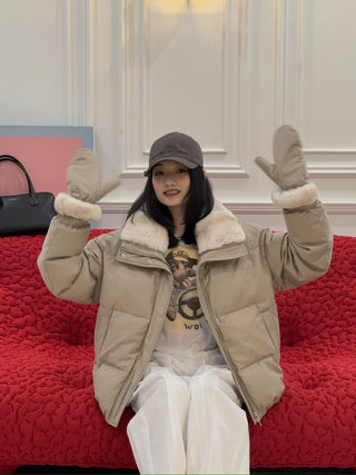 YVES SALOMON - DOWN JACKET MADE WITH LORO PIANA FLANNEL