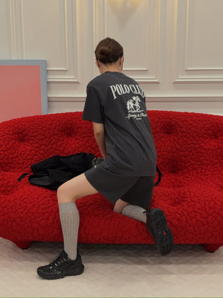 SPORTY & RICH - Stallion T-Shirt in Faded Black