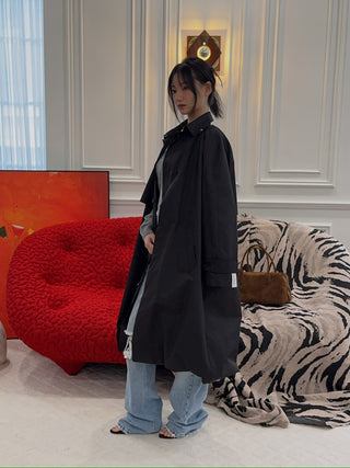 ROKH BALLOON SHAPE BUTTONED TRENCH COAT