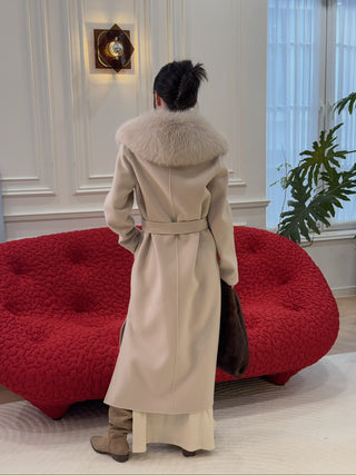 YVES SALOMON MANTEAU 119CM SABLE