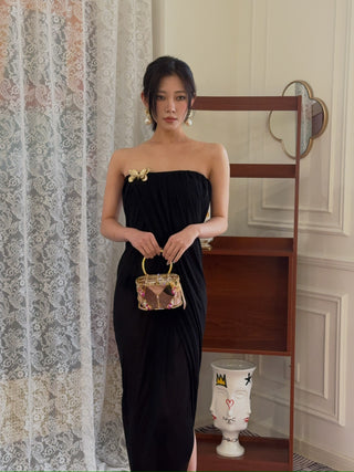 BLUMARINE DRESS BUSTIER SABLE