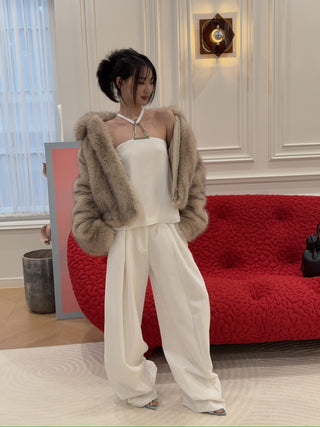 16ARLINGTON - Ivia Top in Crepe in White