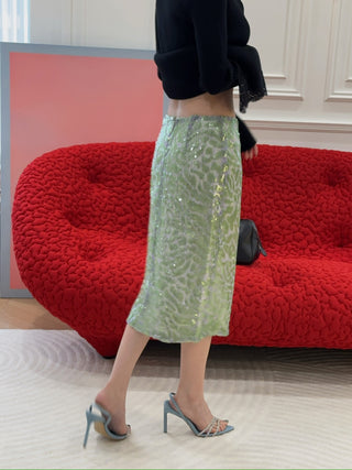 16ARLINGTON - Elice Midi Skirt in Lace Sequin
