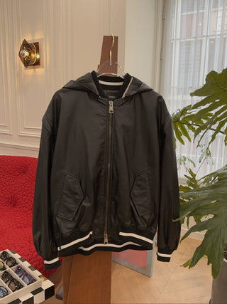 SIMONETTA RAVIZZA LULU Z LEATHER BOMBER