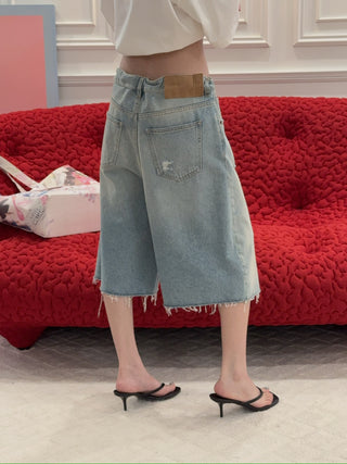MM6 Maison Margiela TAPED DENIM SHORTS
