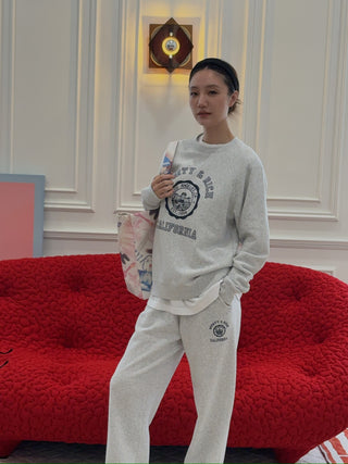 Sporty & Rich - California Emblem Soft Crewneck in Gray