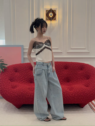 THE ANDAMANE NARCISA - LACE SLIP TOP