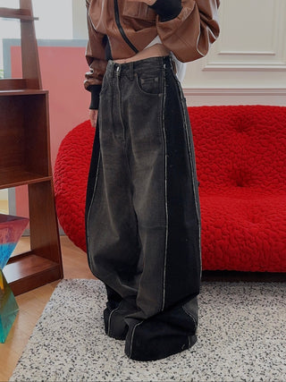 MM6 Maison Margiela BLACK WIDE LEGS 5 POCKET JEANS