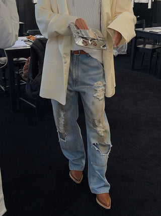 MM6 Maison Margiela DISTRESSED WORKWEAR DENIM JEANS