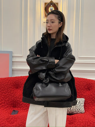 THE MANNEI - Leather Jacket in Black