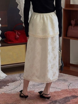 RXQUETTE - Whiterose Midi Skirt in Ivory