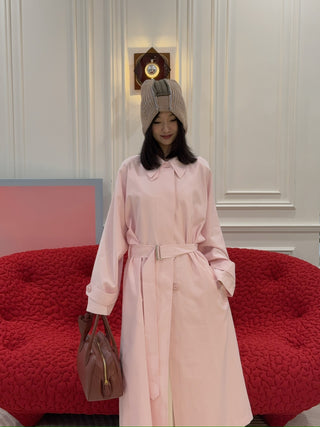 MAGDA BUTRYM -  Belted cotton trench coat in beige