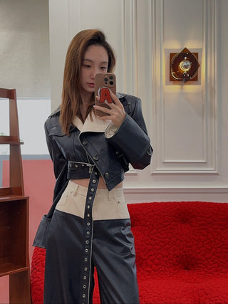 ROKH - Contrast Flat detailed Cropped Jacket