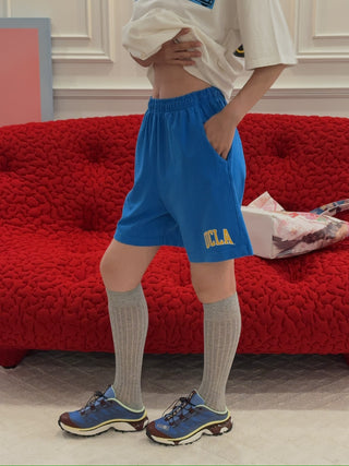 SPORTY & RICH - UCLA Ivy Gym Short in Blue