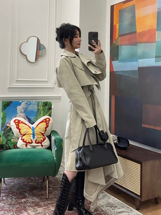 A.W.A.K.E. DOUBLE BREASTED COAT WITH ASYMMETRIC CUT