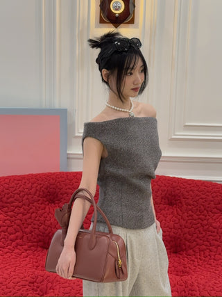 MAGDA BUTRYM - Petal wool top in grey