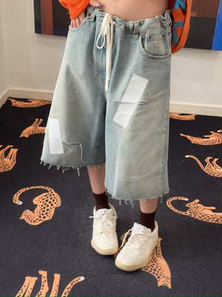 MM6 Maison Margiela Taped denim shorts