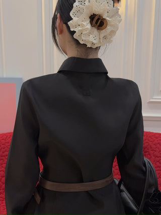 MAGDA BUTRYM - Tailored wool shirt in black