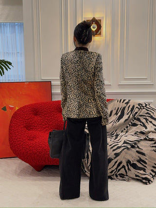 CARELLI - Carol Leopard Jacket in Beige Leopard Print