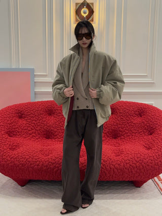 MAGDA BUTRYM - Padded Jacket With Dropped Shoulder in Khaki