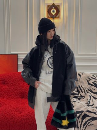 THE MANNEI - Leather Jacket in Black