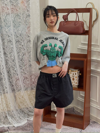 NATASHA ZINKO  PLEATED CROPPED T-SHIRT