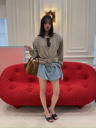 MAGDA BUTRYM - Knotted longsleeve in beige