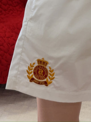 SPORTY & RICH - NY Crest Poplin Short in White