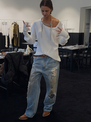 MM6 Maison Margiela DISTRESSED WORKWEAR DENIM JEANS