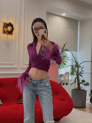 GIUSEPPE DI MORABITO SHIRT WITH FEATHERS