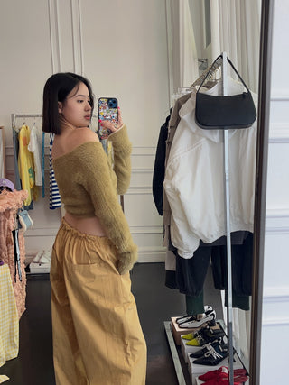 MM6 Maison Margiela LONG SLEEVED TOP CAMEL