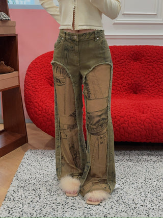 BLUMARINE PATCHWORK PANTS