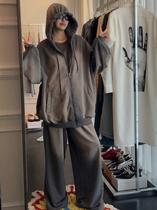 OPEN YY - WASHED WIDE SWEATPANTS / GRAY