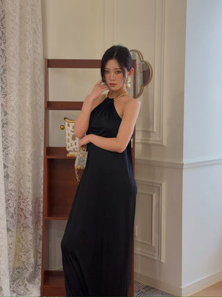 BEVZA - Spikelet Neck Dress in Black