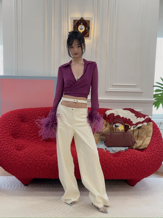 GIUSEPPE DI MORABITO SHIRT WITH FEATHERS