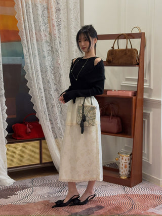 RXQUETTE - Whiterose Midi Skirt in Ivory