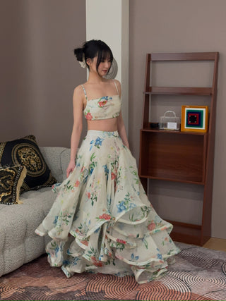LA FUORI - PETAL CASCADE FLOUNCE SKIRT