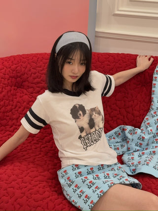 ASHLEY WILLIAMS PUPPY VARSITY T-SHIRT