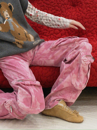 BLUMARINE Chiné Camouflage Print Cargo Pants