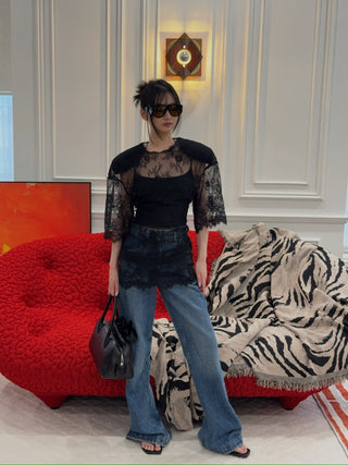 THE MANNEI - Lace Dress in Black