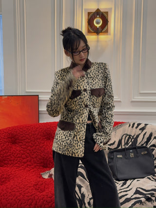 CARELLI - Carol Leopard Jacket in Beige Leopard Print