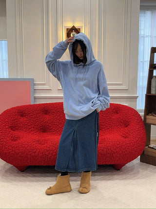 YOUSER - DENIM OR JERSEY SKIRT / NAVY