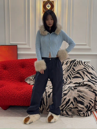 MM6 Maison Margiela - Wide-Leg Denim Jeans in  Dark Blue