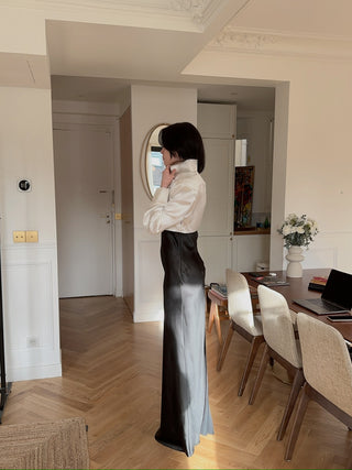 BEVZA STAND-COLLAR DRESS