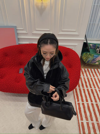 THE MANNEI - Leather Jacket in Black