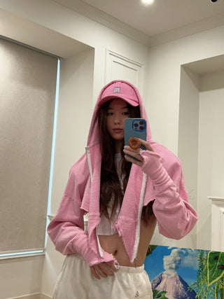 SAMI MIRO VINTAGE V CUT ZIP UP HOODIE