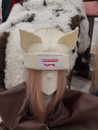 LOVERBOY - CHUNKY EARS BEANIE in Ecru