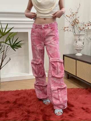 BLUMARINE Chiné Camouflage Print Cargo Pants
